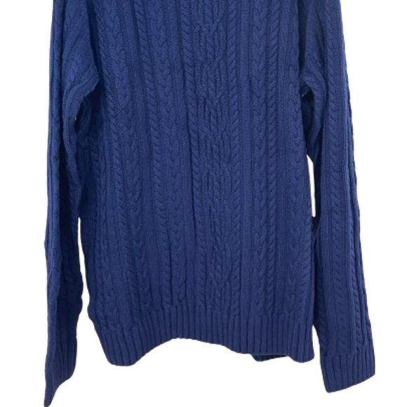 Men's Adult Fisher Cable Knit Sweater Blue Ribbon - Picture 2 of 4